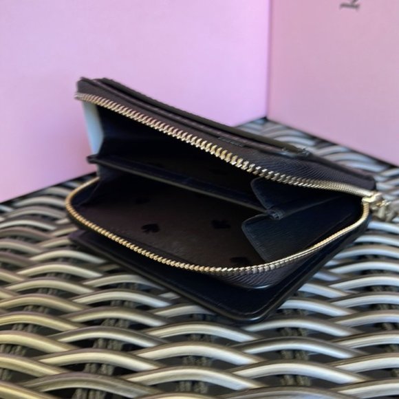 Kate Spade Staci Small Zip Around Bifold Wallet Black - Picture 9 of 15